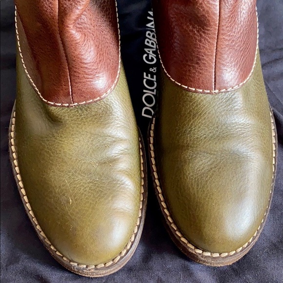 Dolce&Gabbana green, brown and red riding boots - Picture 11 of 14